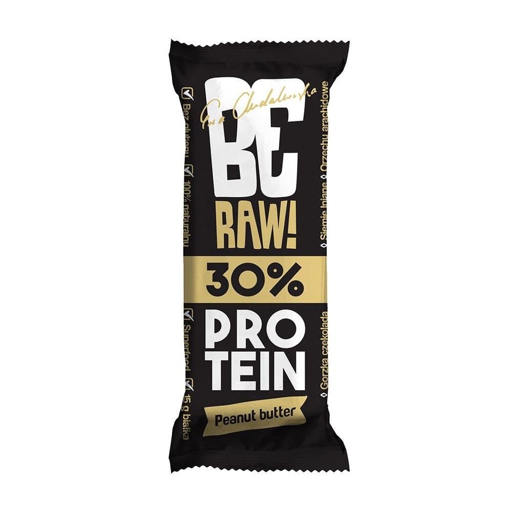Baton proteinowy 30% Be Raw z masłem orzechowym