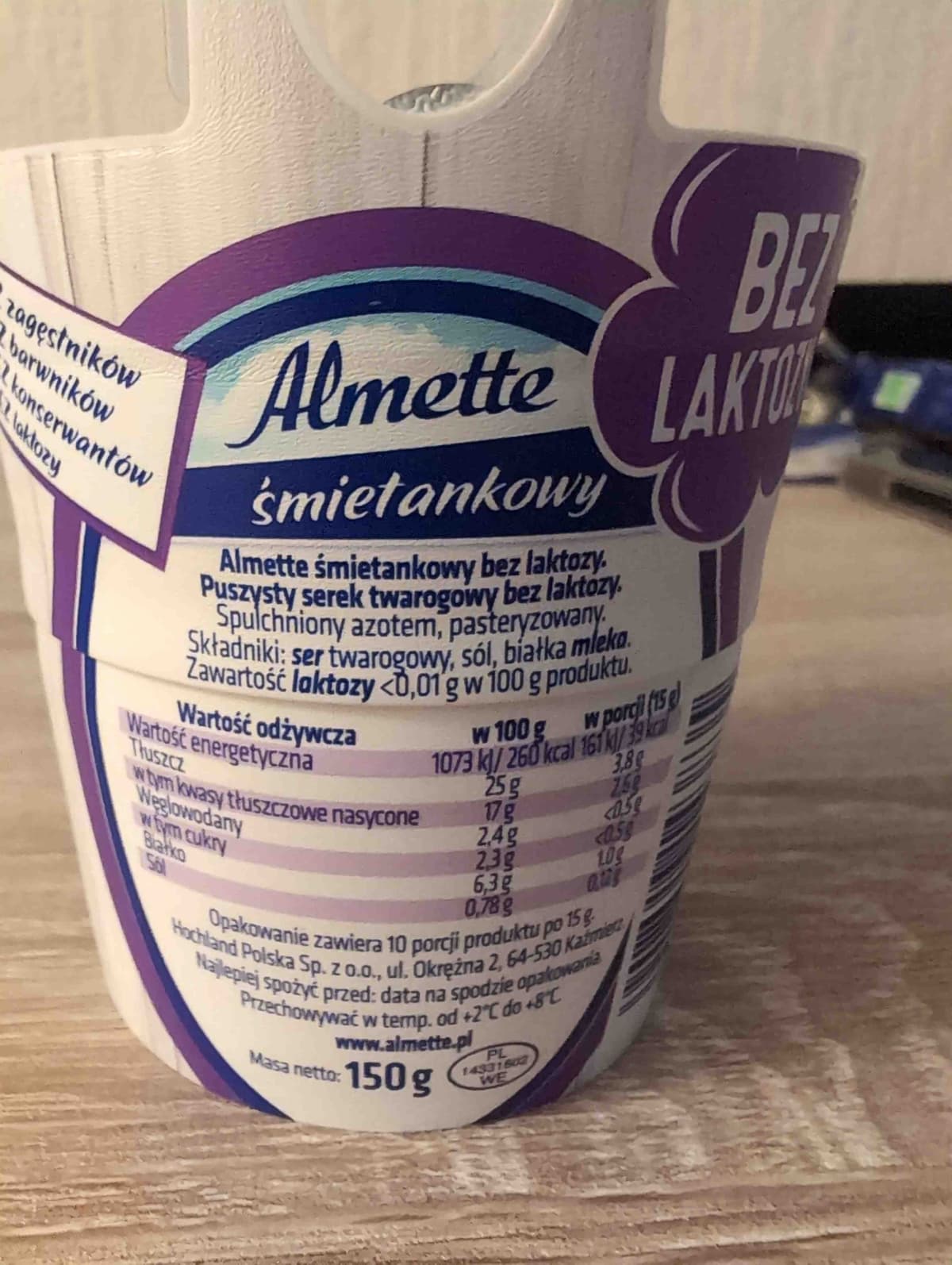 serek śmietankowy bez laktozy