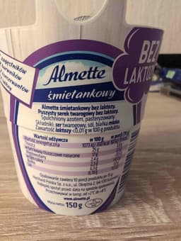 serek śmietankowy bez laktozy